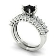 thumbnail image 1 of 1.66 ct Brilliant Round Cut Natural Onyx 14k White Gold Solitaire with Accents Engagement Bridal Wedding Ring Band Set size 4.5, 1 of 7