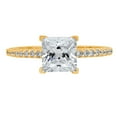 thumbnail image 1 of 1.66 ct Princess Cut Genuine Cultured Diamond SI1-SI2 G-H 14K Yellow Gold Promise Wedding Statement Engagement Designer Ring W/ Crystal side stones size 8, 1 of 6