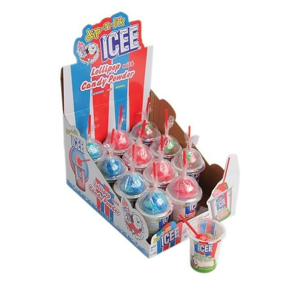 1.66 oz Icee Dip N Lik Lollipop with Candy Powder, Pack of 12