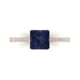 thumbnail image 1 of 1.62 ct Princess Cut Simulated Blue Sapphire Solitaire with Simulated Diamond Accents 14K Rose Gold Womens Engagement Ring, 1 of 5