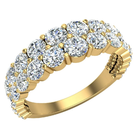 1.67 CT Connect the Dots Graduating Diamonds Two Rows Riviera Fashion Band Ring 14K Gold (G,SI)