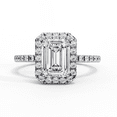 thumbnail image 1 of 1.67 CT Emerald Cut Lab Grown Diamond Ring, Pave Set Engagement Ring For Bridal, Lab Created Ring, Emerald Cut Proposal Ring, 1 of 5