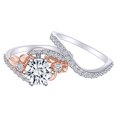 thumbnail image 1 of AFFY 1.67 Carat Round Moissanite & Natural Diamond Two-Tone Engagement Ring 14K Solid White Gold Ring Size-7, 1 of 2