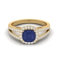 thumbnail image 1 of 1.67 Cts Cushion Blue Sapphire 925 Sterling Silver Gold Vermeil Solitaire Accent Mother's Day Gift Ring, 1 of 3