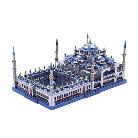 1: 680 Scale 3D Metalwork Blue Mosque Statue Build Kits Showcase Display Collection Toy