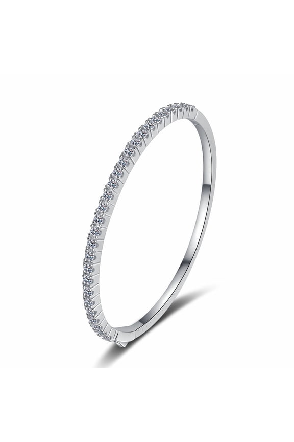 1.68cttw 6.5inch Moissanite Bracelets for Women D Color VVS1 Diamond Bracelets S925 Sterling Silver Women's Bangle Bracelets