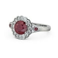 thumbnail image 1 of 1.69 Ct Round Cut Natural Red Ruby Diamond Beautiful Floral Halo Wedding Ring 14K White Gold Size 7, 1 of 7