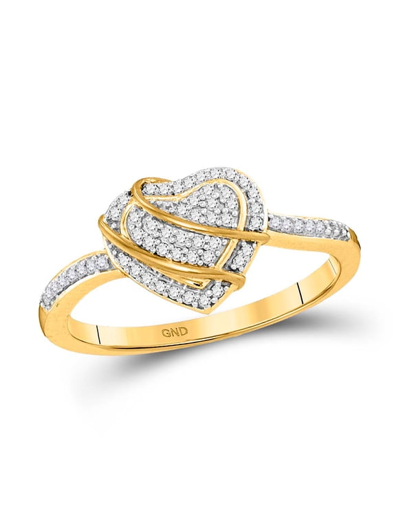 1/6CTW-DIA MICRO-PAVE HEART RING