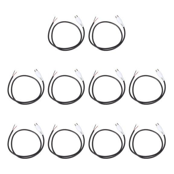 1.6FT RCA to Bare Wire Speaker Cable, 22AWG Replacement White RCA Female Plug to Open End Pigtail Audio Cable Connector Adapter for Amplifier, Home Audio Speakers, Pack of 10