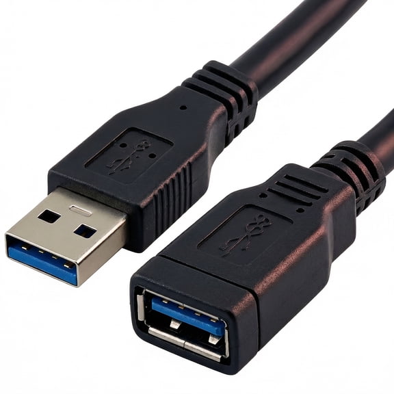1.6FT USB 3.0 Extension Cable Male to Female, 5Gbps High Speed Data Transfer USB Extender Cord for Laptop, PC, Hard Drive, Keyboard, Mouse, U Disk & More USB Devices