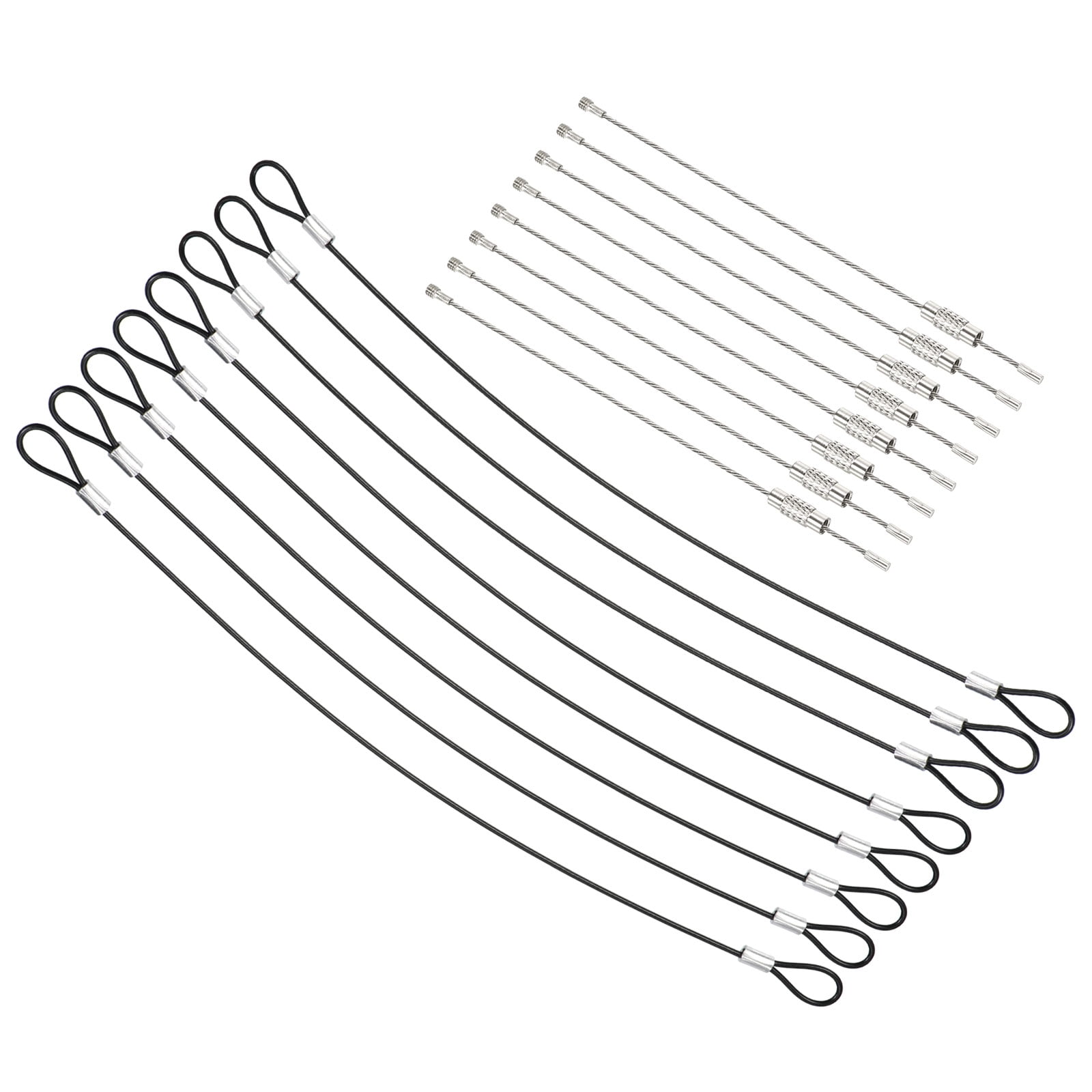 1.6Ft 2mm Dia Stainless Steel Safety Cable Lock with Double Loop