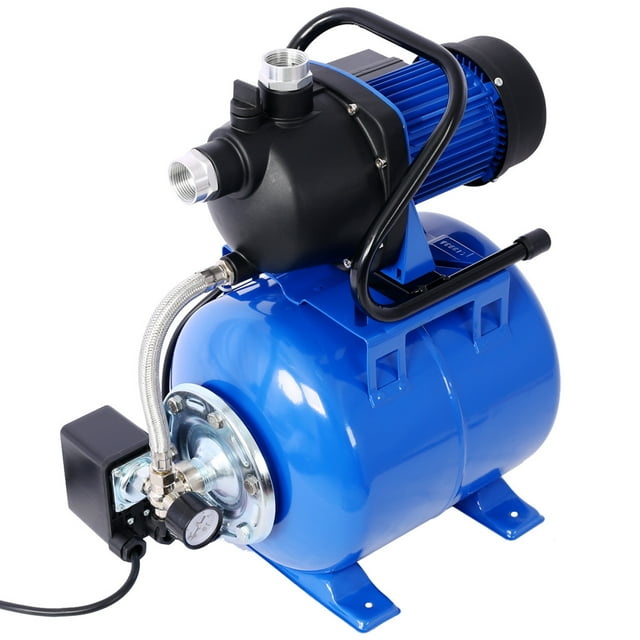 1.6HP Shallow Well Pump, Auto Water Booster, Stainless Steel, Blue, for