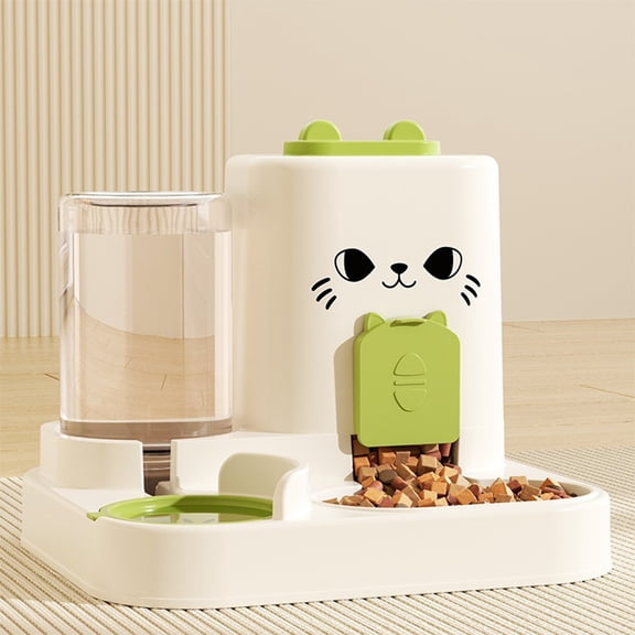 1.6L Auto Gravity Pet Feeder and 0.6L Water Dispenser Set, Automatic Cat Food and Water Dispenser, Gravity Pet Feeder for Small Medium Dog Puppy Cat Kitten