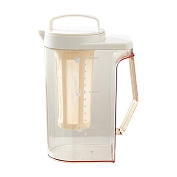 1.6L Cold Brew Pitcher, Removable Mesh Filter Coffee Carafe, Leakproof Refrigerator Water Jug Volume Marked Iced Tea Maker 1.6L Cold Brew Pitcher