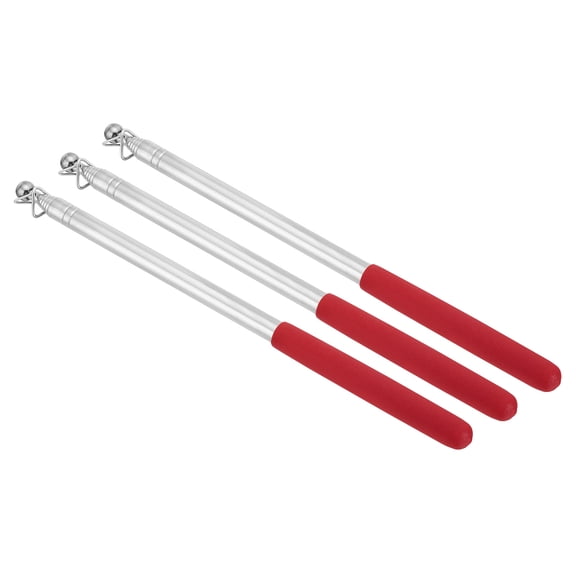 1.6M/5.2ft Telescopic Handheld Flagpoles, 3Pcs Teachers Pointer Stick Red