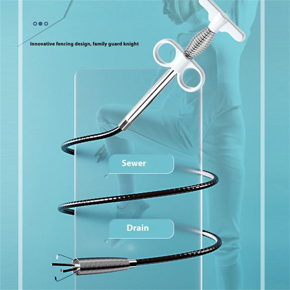 1.6M Drain Claw Unclogger - Toilet Kitchen Sink Hair Catcher Tool - Telescoping Flexible Spring Snake with 4 Retractable Claws - Garbage Grabber Pickup Tool for Bathroom Shower Bathtub Drain Cleaning