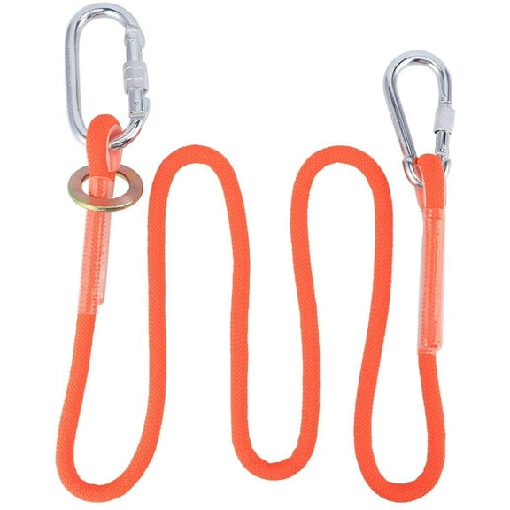 1.6M Fall Protection Safety Belt Rope Lanyard, Heavy Duty Adjustable Positioning Lanyard with Buckle for Aerial Work, Construction, Climbing, Hunting, Tree Stand Restraint