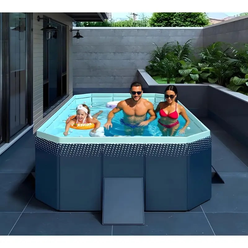 Shoppe Inflatable Pool 1.6M Inflatable Pool, Outdoor Blow Up Inflatable Swimming Pool, Kiddie ...