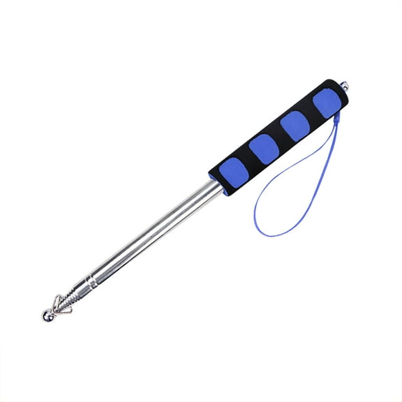 1.6M Telescopic Handheld Flagpoles with Clips, 5 Feet Thick Portable Stainless Steel Telescopic Banner Flag Pole - Tour Guide Flag Pole - Teaching Pointer Stick - (5 Ft, Red+Blue)