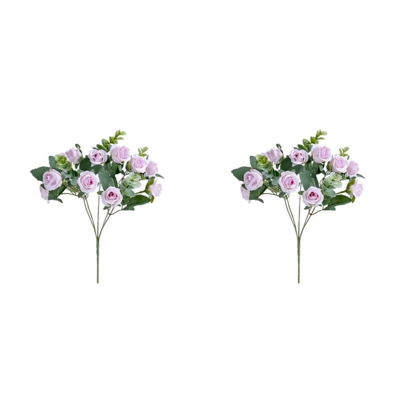 1-6PC 12 Inch Artificial Mini Rose Bouquet Bridal Flower Fake Silk Rose Bulk for Valentine's Day Wedding Bridal Shower Home Office Garden Decoration