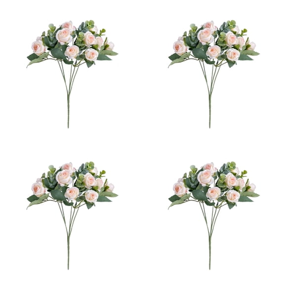 1-6PC 12 Inch Artificial Mini Rose Bouquet Bridal Flower Fake Silk Rose Bulk for Valentine's Day Wedding Bridal Shower Home Office Garden Decoration