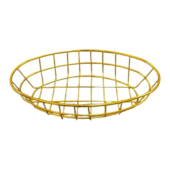 1-6PC Oval Metal Wire Basket Bread Serving Decorative Sandwich Container 9.6x6x2 Inch Fast Food Basket for Fruit Burger Kitchen Restaurant Dinner Roll Baskets