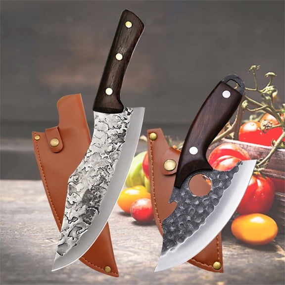 1-6PCS Stainless Steel Chef Knife Set of Kitchen Knives Including Sashimi Fish Beef Boning Utility Knives and Kitchen Scissors with Case for Professional Cooking and Kitchen Gadgets