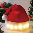 thumbnail image 1 of 1/6Pack Santa Hats Christmas Hats for Adults , LED Lighting UP Caps Family Winter Plush Xmas Santa Hats Cap for Christmas New Year Party Decor, 1 of 7