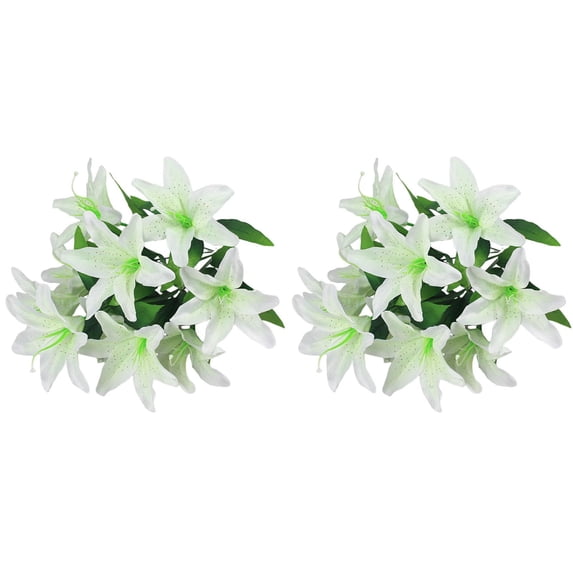 1-6Pcs Heads Lily Artificial Flower, 10 Bundles Silk Tiger Lily for Wedding Bouquet, Lilies for Home Party Hotel Office Vase Floral Arrangements