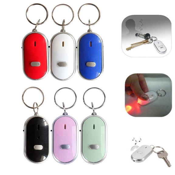1/6Pcs Key Finder Whistle with Audio Sensor Easy to Find Keys Anti-Lost Equipment High Hardness Emergency Light Key Locator