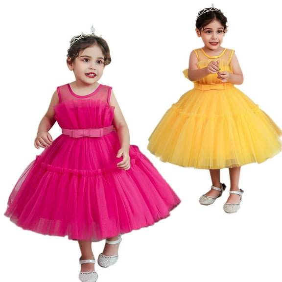 1-6T Christmas Birthday Wedding Toddler Girls Princess Dress Ruffle Ball Gown