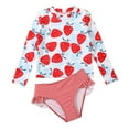 thumbnail image 1 of Baozhu Girls' Long Sleeve Rashguard Tankini Swimsuit Set in Color #04, 1 of 6