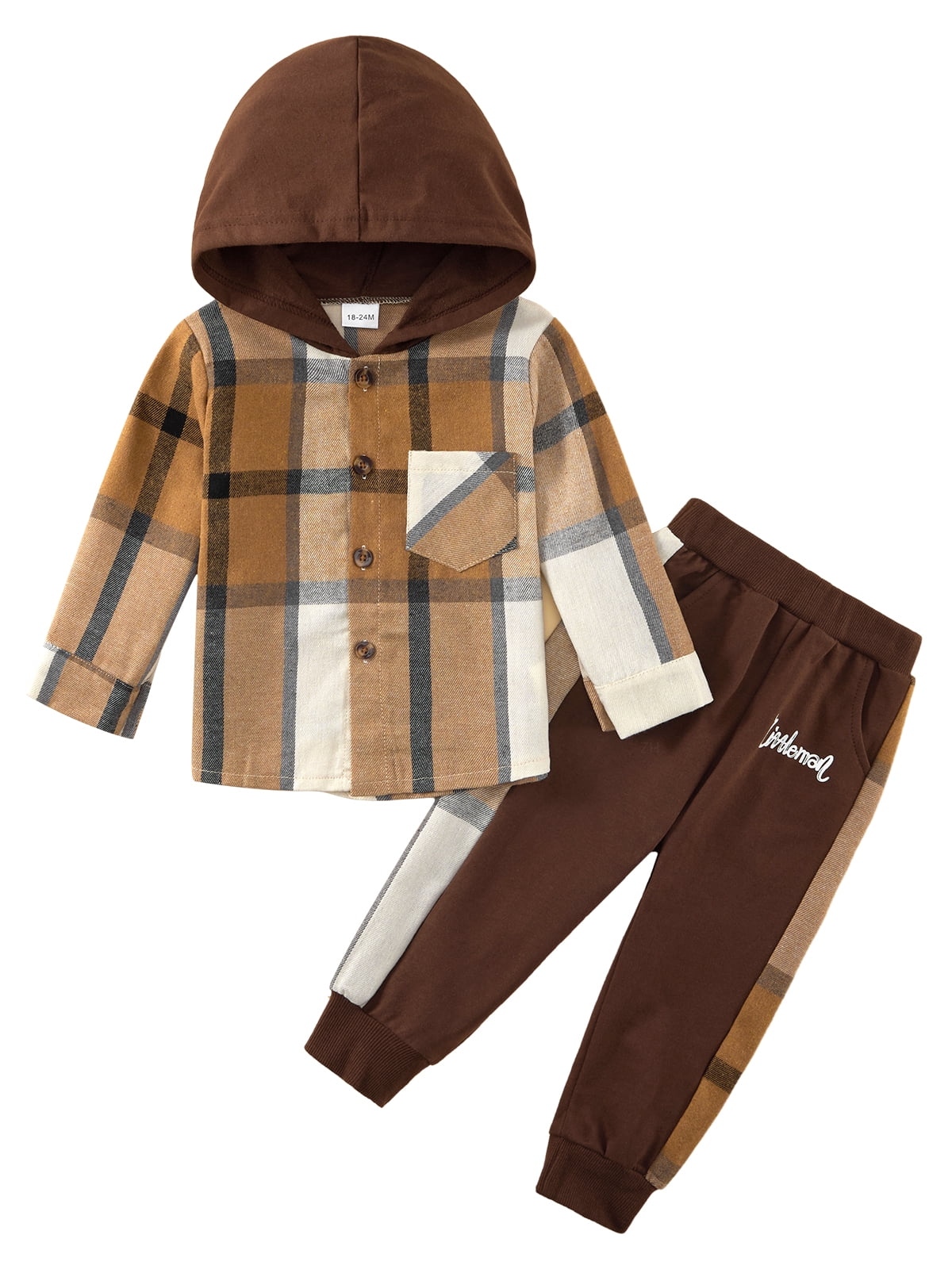 16T Infant Toddler Baby Boy Fall Winter Sets Kids Long Sleeve Hooded