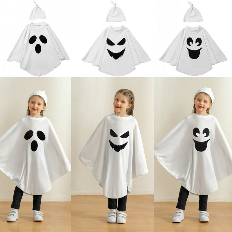 Ghost Face: Black cape with white mask, Halloween set 