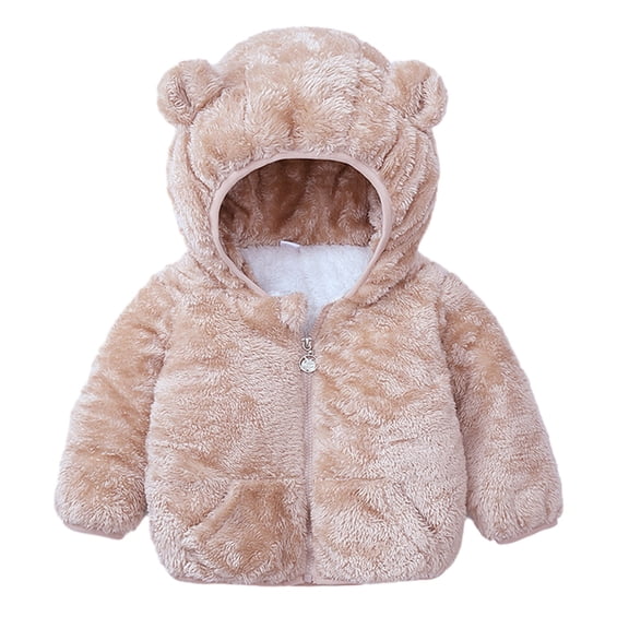 1-6Y Girls Boys Cute Bear Ears Hoodies Jacket Little Child Winter Warm Snowsuit