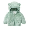 thumbnail image 1 of 1-6Y Girls Boys Cute Bear Ears Hoodies Jacket Little Child Winter Warm Snowsuit, 1 of 7