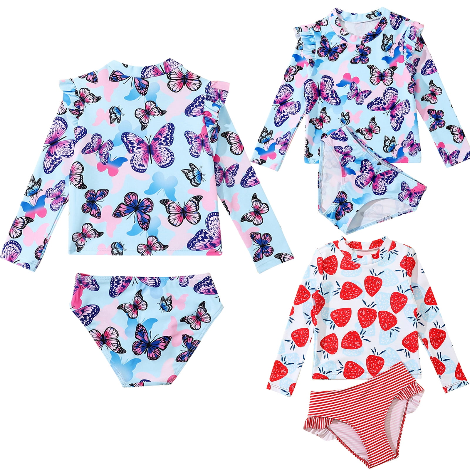 16Y Girls and Toddlers' Tankini Rashguard Swimsuit Sets ith UPF 50