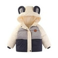 thumbnail image 1 of 1-6Y Toddler Baby Coat Bear Ear Hooded Padded Jacket Little Kids Boys Girls Outerwear, 1 of 4