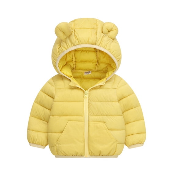 1-6Y Toddler Boys Girls Winter Warm Hooded Puffer Coat Jacket Kids Casual Zipper Thickened Snow Clothes Overcoat Outerwear With Pockets