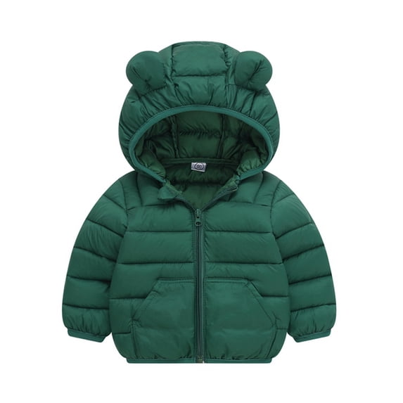 1-6Y Toddler Boys Girls Winter Warm Hooded Puffer Coat Jacket Kids Casual Zipper Thickened Snow Clothes Overcoat Outerwear With Pockets