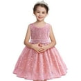 thumbnail image 1 of 1-6Y Toddler Girls Christmas Dress Flower Sequins Sleeveless Formal Dress, 1 of 5