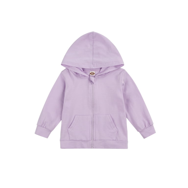 1-6Y Baby Girl Hoodie Sweatshirt, Zipper Hooded Pullover Jacket