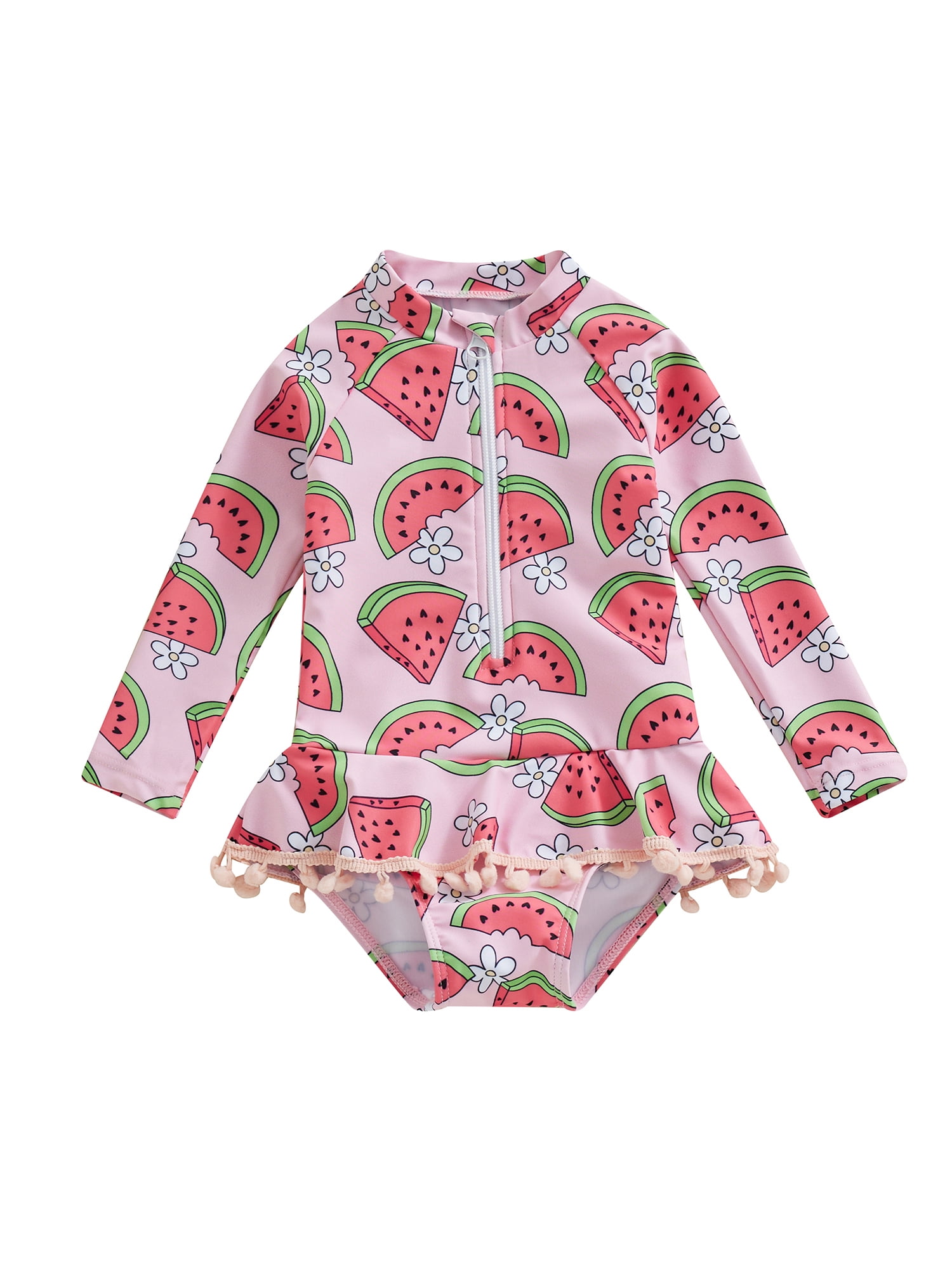16Years Toddler Girl Rash Guard One Piece Swimsuit Cute Floral Print