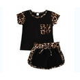 thumbnail image 1 of 1-6Years Toddler Kids Baby Girl Casual sportswear Leopard Outfits Tops Shirt  Short Pants, 1 of 9