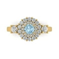 thumbnail image 1 of Clara Pucci 14K Yellow Gold 1.4ct Blue Halo Ring for Women, 1 of 8