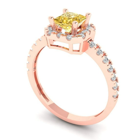 1.6ct Round Cut Blue Natural Sky Blue Topaz 14k Yellow Gold Engraving Statement Bridal Wedding Halo Designer Ring Size 10.75