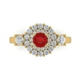 thumbnail image 1 of 1.6ct Round Cut Red Ruby 18k Yellow Gold Engraving Statement Bridal Wedding Halo Designer Ring Size 5, 1 of 5