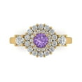 thumbnail image 1 of Clara Pucci 14K Yellow Gold Solid Gold Alexandrite Halo Anniversary Ring for Women - 1.4 cttw Round Cut, 1 of 8