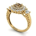 thumbnail image 1 of 1.6ct round cut champagne Zircon 18k yellow gold halo Bridal Wedding Engagement Promise Anniversary Ring for Women size 3.75, 1 of 7