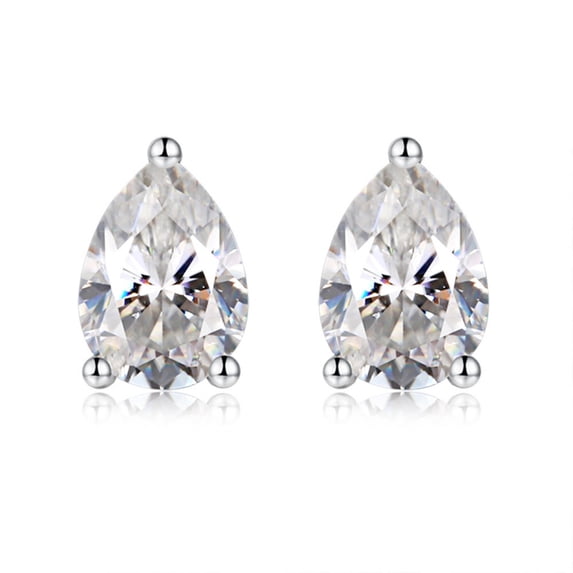 1.6cttw Pear Cut Moissanite Earrings for Women D Color VVS1 clarity Moissanite Stud Earrings S925 Sterling Silver Diamond Stud Earrings for Women with Certificate